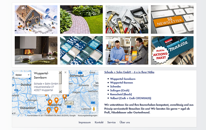 Die Schade + Sohn Seite kommt im neuen Look und mit veränderter Struktur daher und lässt sich nun auch problemlos mit dem Smartphone bedienen. Die Schade + Sohn Seite kommt im neuen Look und mit veränderter Struktur daher und lässt sich nun auch problemlos mit dem Smartphone bedienen.